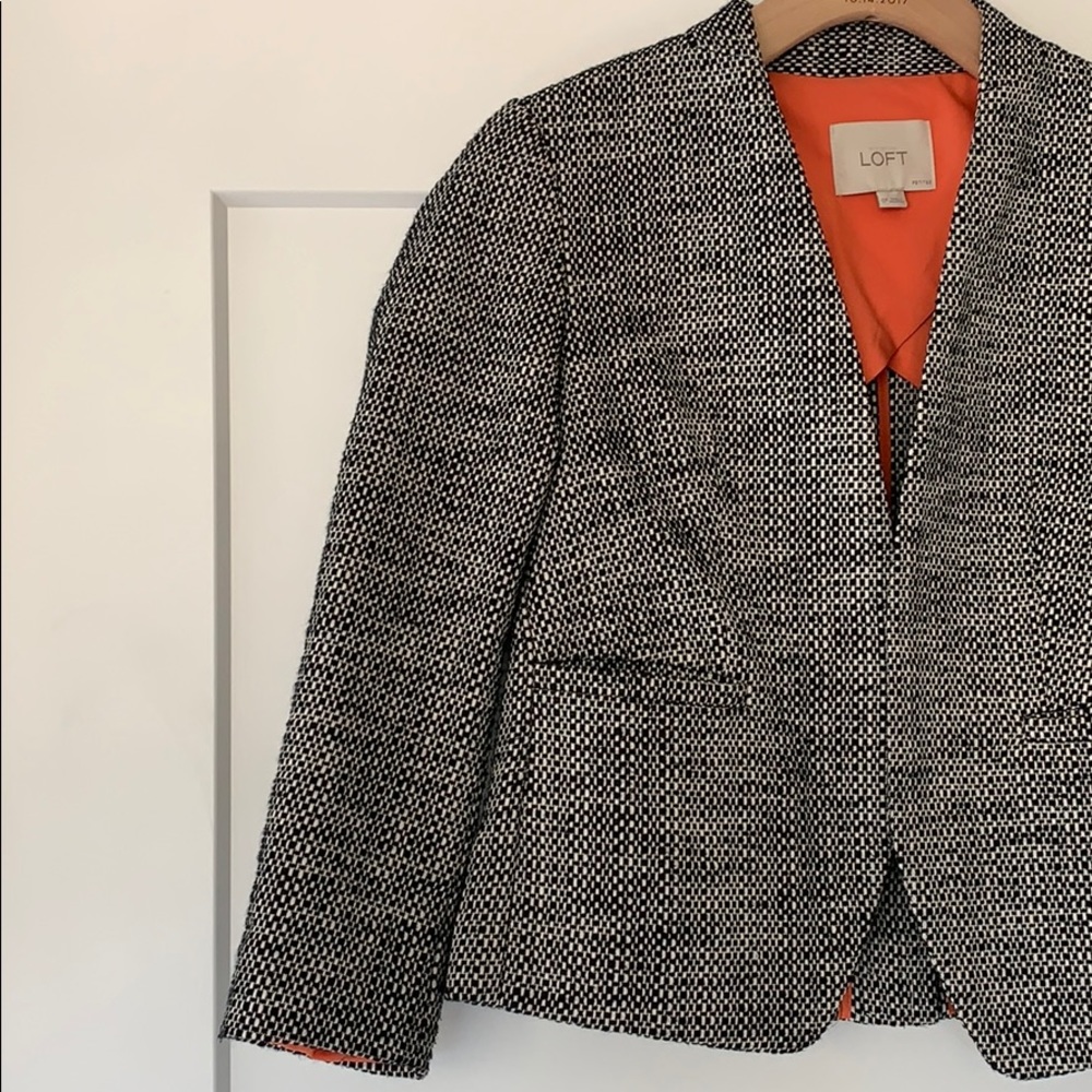 Ann Taylor LOFT cropped tweed blazer | Size 0P